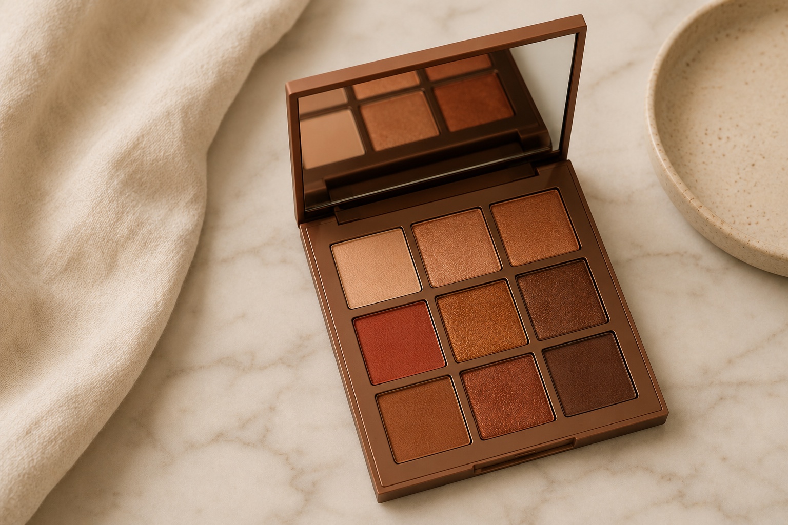 eyeshadow-palettes editorial flat lay