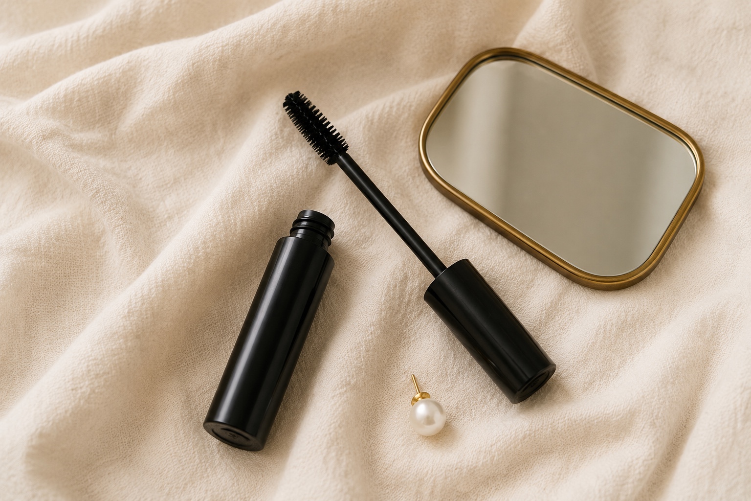mascaras editorial flat lay
